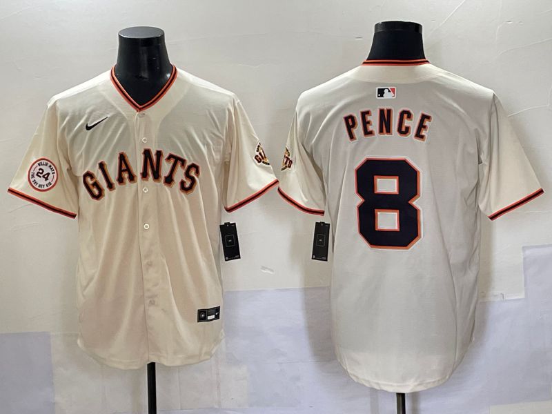 Men 2025 San Francisco Giants #8 Pence Cream Game Nike MLB Jersey style 6